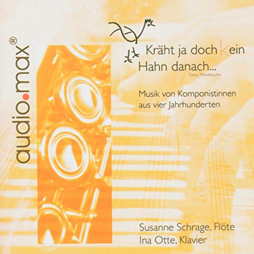CD cover with orange tones, a flute, and text in German.