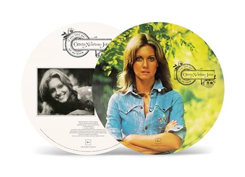 Olivia Newton-John vinyl record with portrait of the singer.