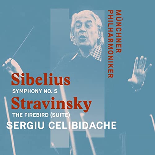 CD cover featuring conductor Sergiu Celibidache and composer Sibelius.