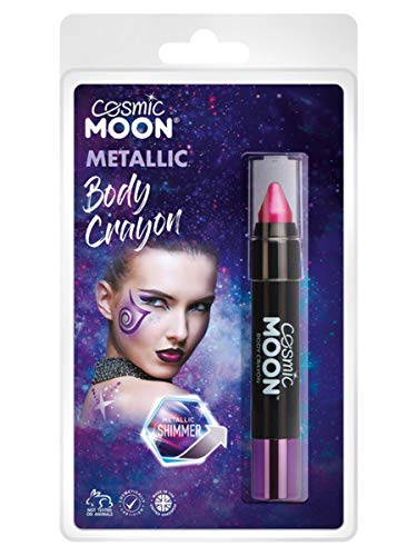 Smiffys Cosmic Moon Metallic Body Crayons, Pink