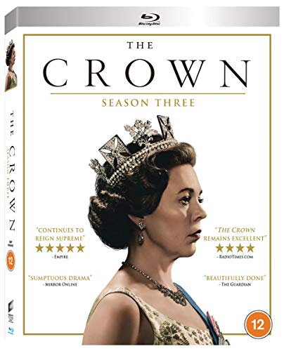 Blu-ray cover for "The Crown" Season 3 featuring Queen Elizabeth II.