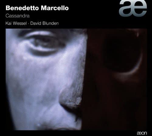 CD cover for Benedetto Marcello’s “Cassandra” featuring a marble face.