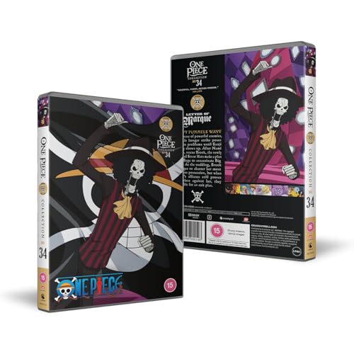 One Piece Collection 34 DVD case featuring Brook on the cover and back.