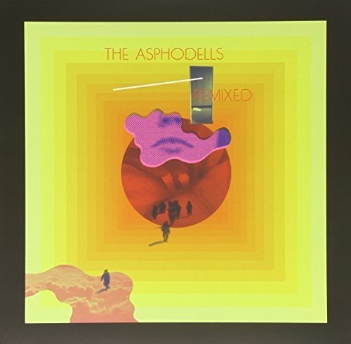 The Asphodells - Remixed" vinyl album cover with abstract orange and pink design.