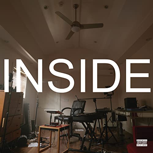 “Inside” album cover: a cluttered room with a ceiling fan and large text.