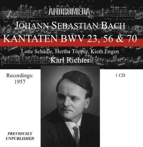 CD cover for Bach cantatas featuring Karl Richter’s portrait.