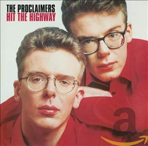 Album cover for The Proclaimers’ “Hit The Highway,” two men in glasses.