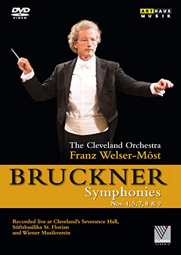 DVD cover featuring conductor Franz Welser-Möst leading The Cleveland Orchestra in Bruckner symphonies.