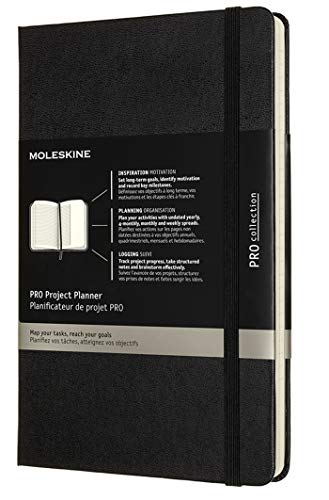 Moleskine - Pro Project Planner, Professional Planner For Objectives, Productivity Diary For Projects And Project Management, Hard Cover, Size Large 13 X 21 Cm, Colour Black, 288 Pages