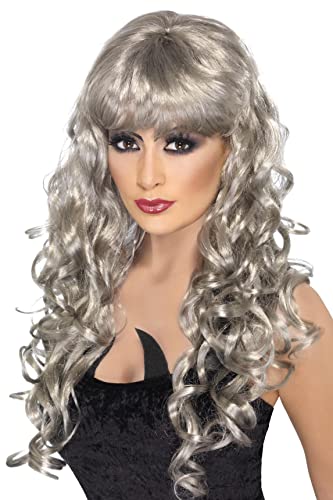 Halloween Long Curly Grey Witch Wig