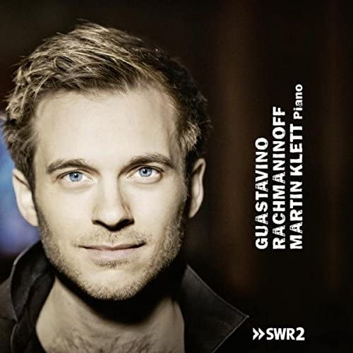 CD cover featuring pianist Martin Klett and composers Guastavino & Rachmaninoff.