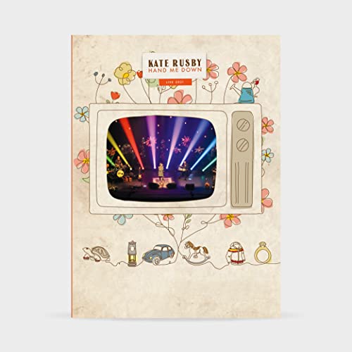 DVD cover for Kate Rusby’s “Hand Me Down Live” featuring a retro TV.