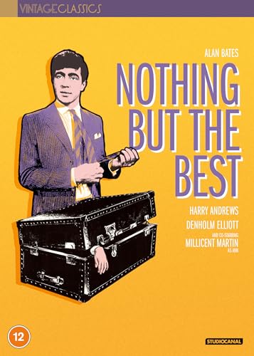 DVD cover for "Nothing But The Best" featuring Alan Bates with a suitcase.