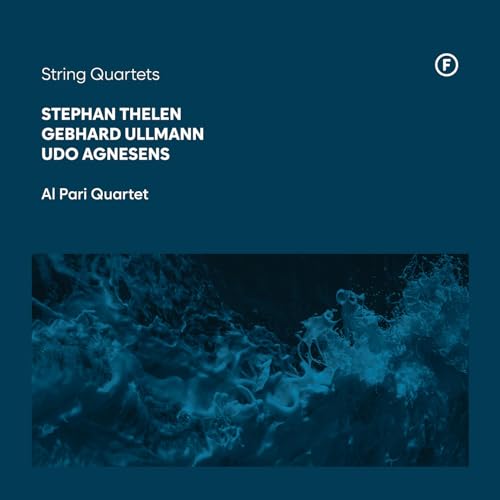 CD cover for "String Quartets" by Al Pari Quartet, blue and abstract.