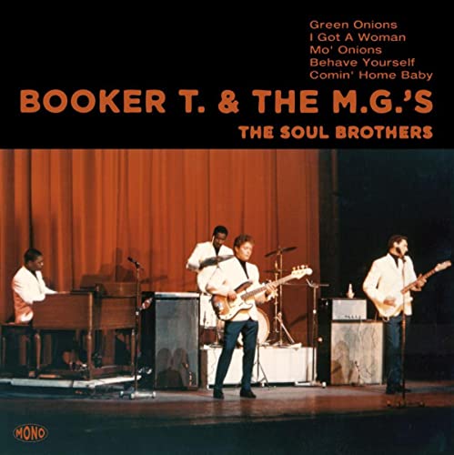 Album cover for Booker T & The M.G.'s "The Soul Brothers" featuring band on stage.