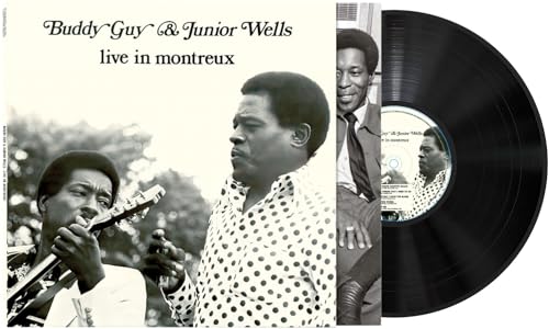 Buddy Guy & Junior Wells album cover and black vinyl record.
