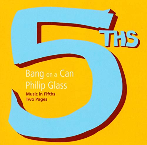 CD cover: large blue number 5 with text "Bang on a Can" and "Philip Glass".