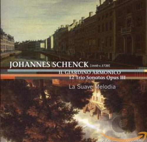 CD cover featuring a baroque cityscape and composer Johannes Schenck’s name.