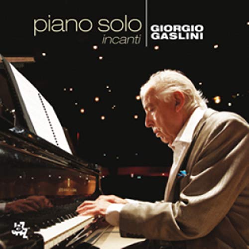 Giorgio Gaslini at a piano, album cover for "Piano Solo.