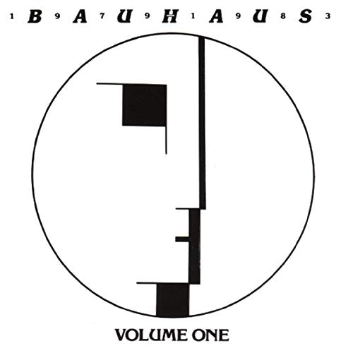 Bauhaus 1979-1983 Volume One album cover with abstract geometric face inside a circle.