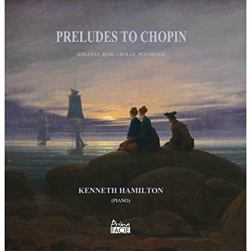 CD cover: seascape painting with figures, text “Preludes to Chopin” and pianist’s name.