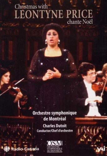 Leontyne Price in black dress singing with orchestra, DVD cover.