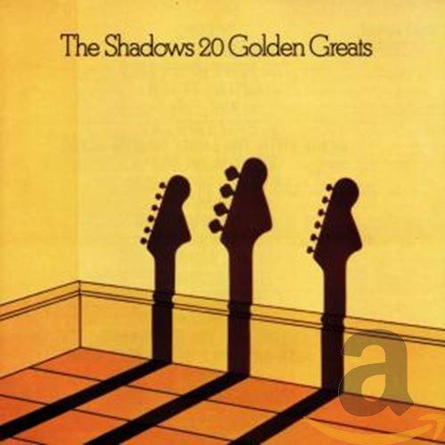CD cover for The Shadows’ “20 Golden Greats” featuring guitar silhouettes.