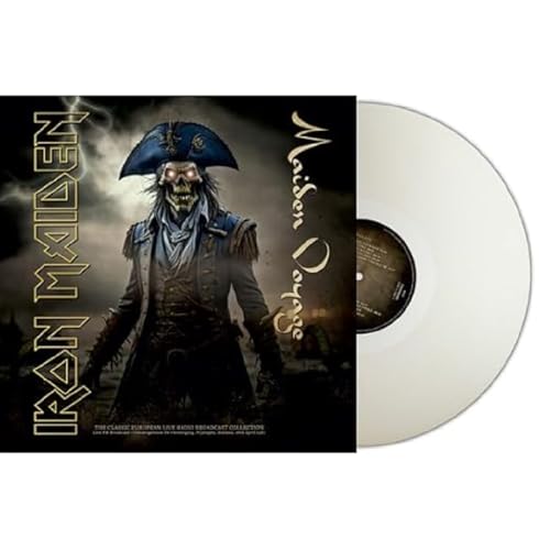 Iron Maiden vinyl record featuring a skeletal pirate on the cover.