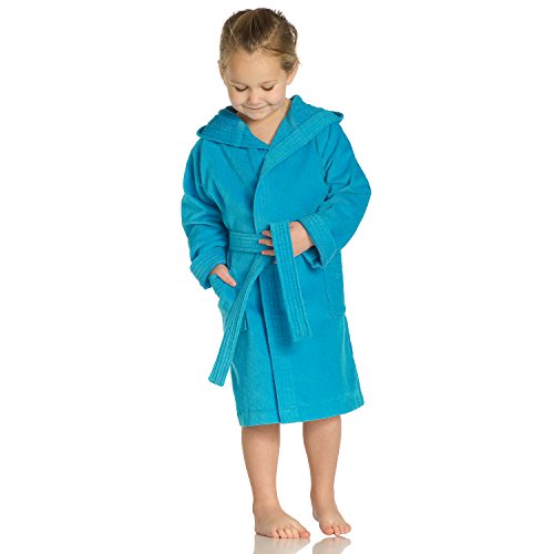 Vossen Girls' Texie-Bademantel Bathrobe, Dark Blue, 122 cm-128 cm