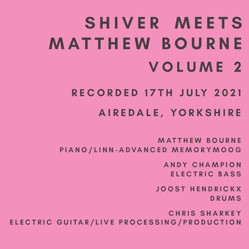 Pink CD cover with white text listing album title and musician credits.