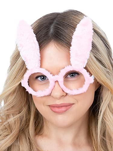Smiffys 99797, Pink Bunny Glasses, Unisex Adult, One Size
