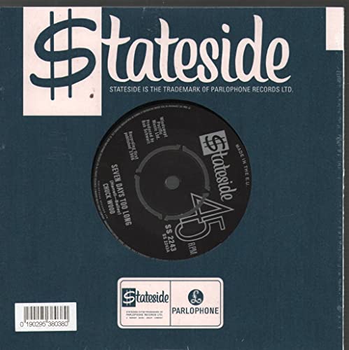 Black vinyl record label with “Stateside” logo and song titles.