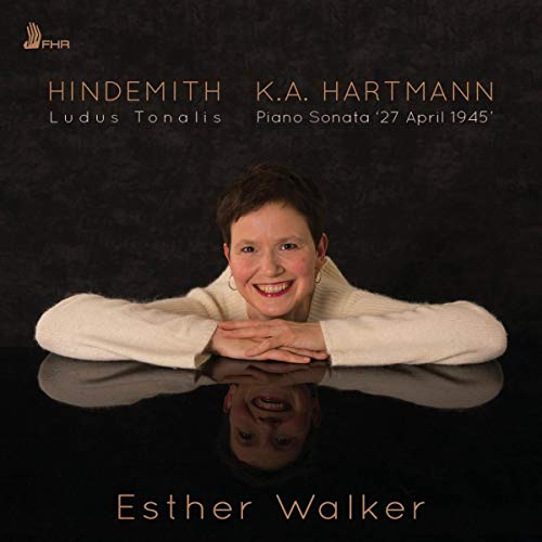 CD cover featuring pianist Esther Walker’s portrait with reflective surface.