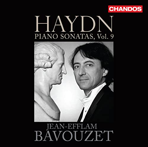 CD cover featuring pianist Jean-Efflam Bavouzet and a classical bust.