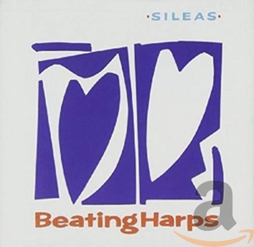 CD cover for "Sileas - Beating Harps" with abstract blue and white design.