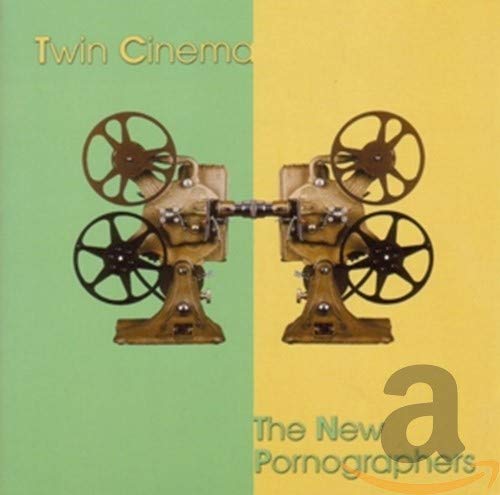 CD cover for The New Pornographers’ “Twin Cinema” featuring film projectors.