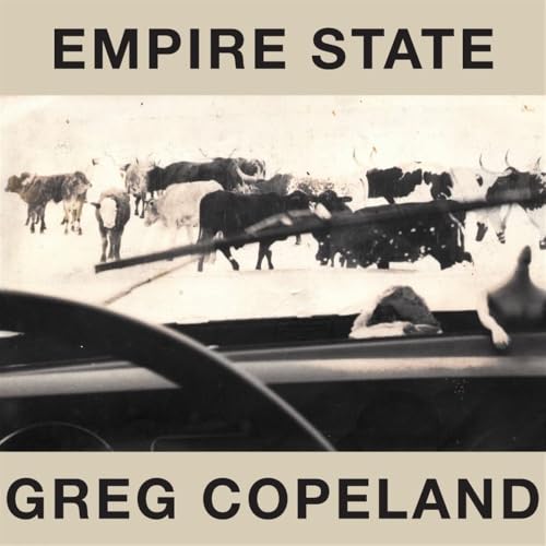 CD cover: black and white image of cattle and a vehicle.