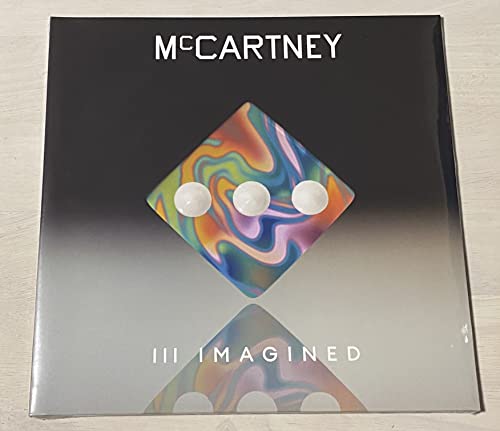 Paul McCartney’s “McCartney III Imagined” vinyl record cover with abstract art.