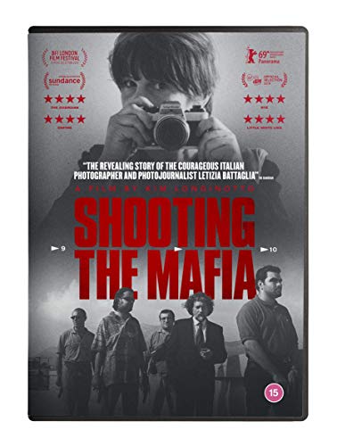 DVD cover for "Shooting The Mafia" featuring a photographer and men.