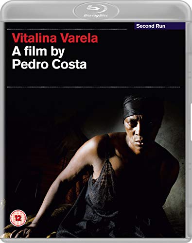 Blu-ray cover for "Vitalina Varela" featuring a woman in dark clothing.