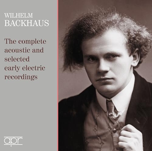 Portrait of pianist Wilhelm Backhaus on a CD cover.