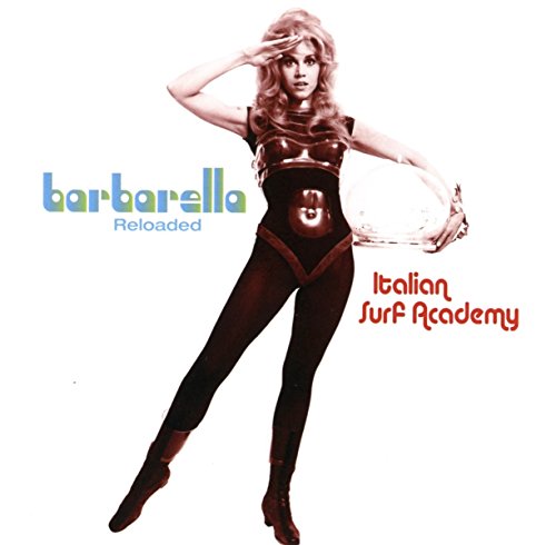 Barbarella album cover featuring a woman in a futuristic black bodysuit.