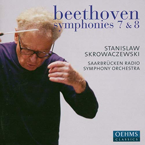 CD cover featuring conductor Stanislaw Skrowaczewski and Beethoven symphonies 7 & 8.