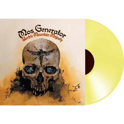 Vinyl record of Mos Generator’s “Electric Mountain Majesty” with skull artwork.