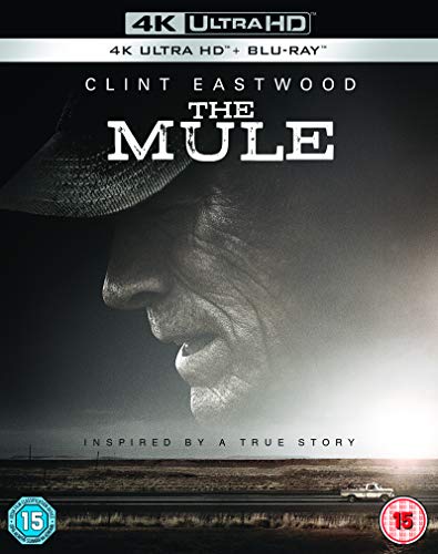 Blu-ray cover for "The Mule" featuring Clint Eastwood in a hat.
