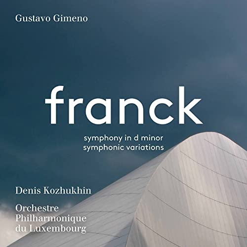CD cover for Franck's symphony, featuring abstract white shapes and blue sky.