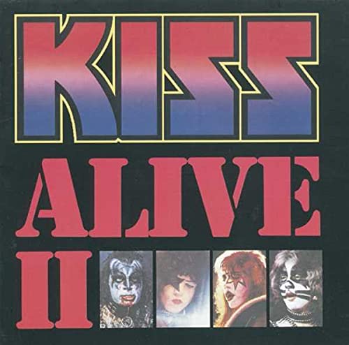 Album cover for Kiss Alive II featuring the band members in makeup.