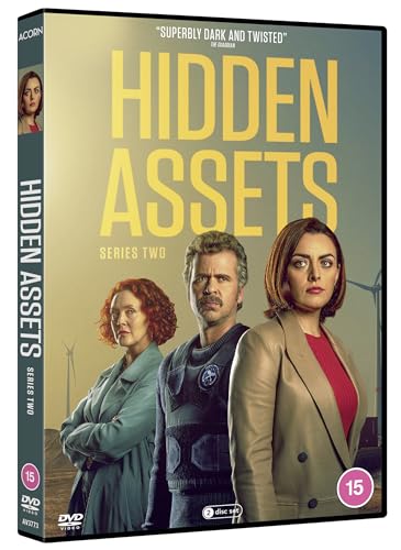 DVD cover for Hidden Assets Series Two featuring three actors against a wind turbine landscape.