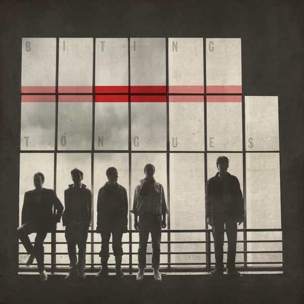 Black and white album cover featuring a band silhouetted against a grid.