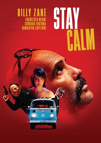 Stay Calm" DVD cover with a large face, car, and figures.